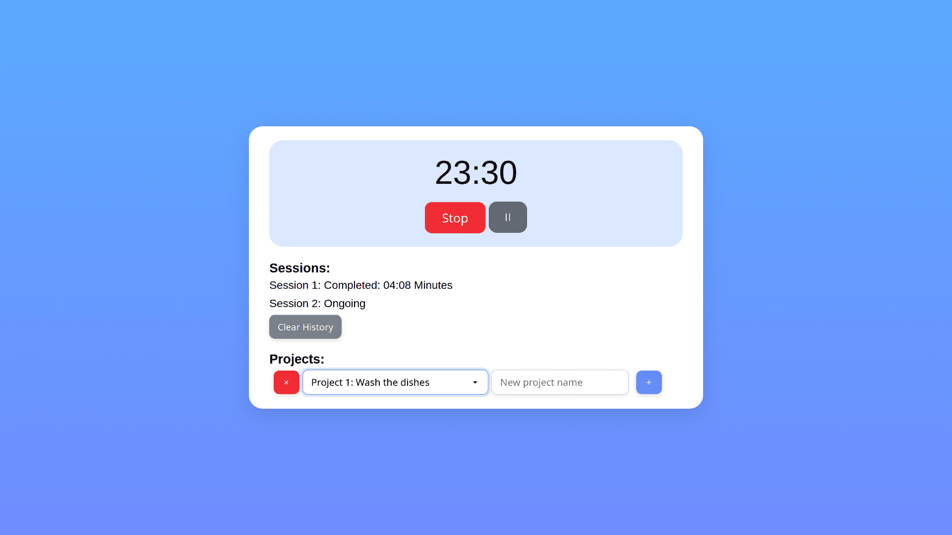 Screenshot of Light Pomodoro